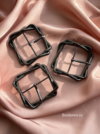 Пряжка металлическая графит с переплетением