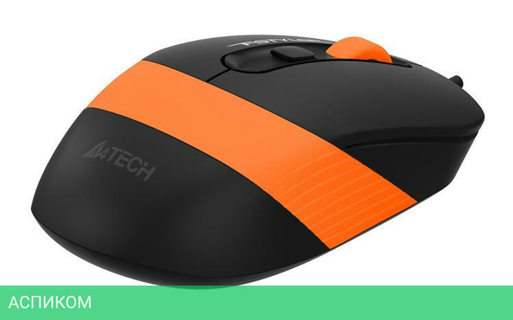 Мышь A4Tech Fstyler FM10 черный/оранжевый