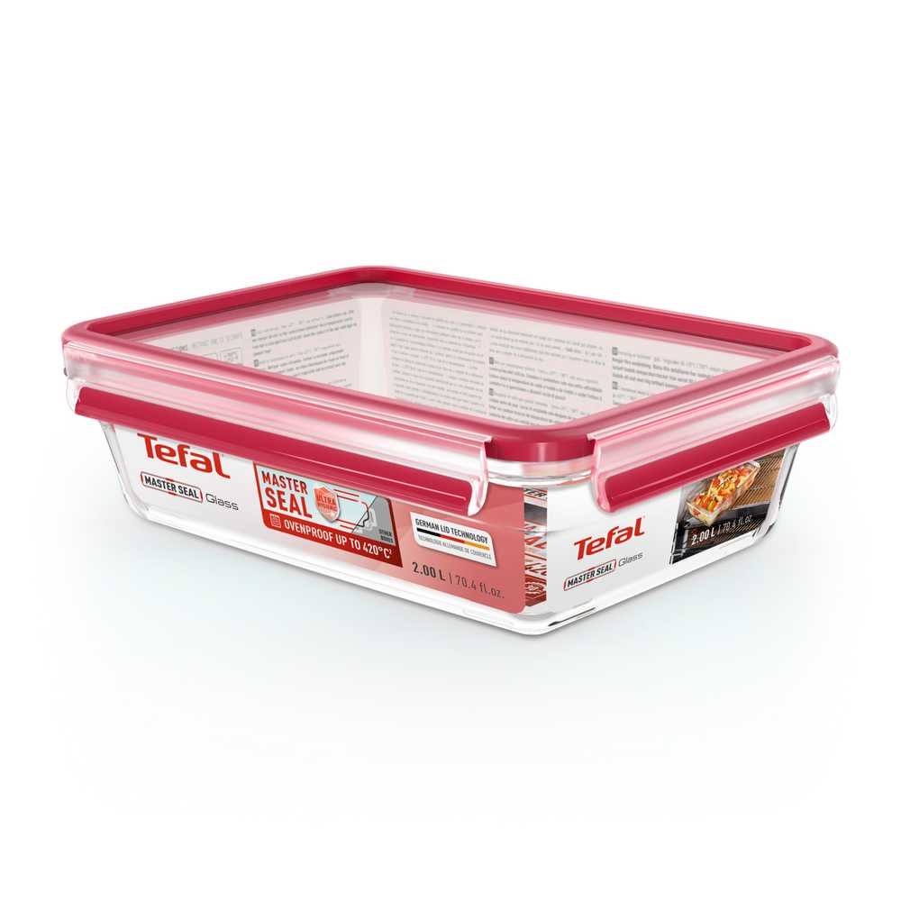 Стеклянный контейнер 2 л Tefal Masterseal Glass N1041110
