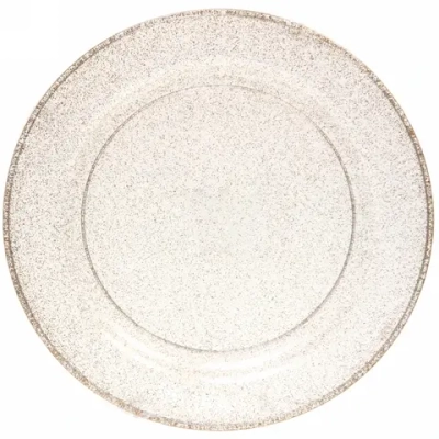 Тарелка одноразовая 23 см «Блестки золото» в наборе 3шт