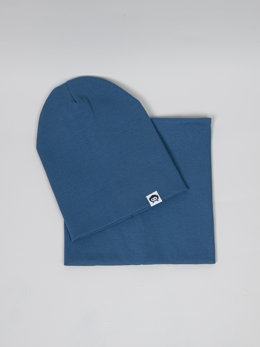 Комплект трикотажный шапка и снуд "Деним"