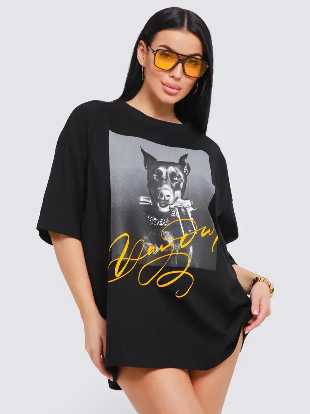 Футболка женская оверсайз принт