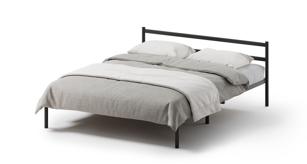 Кровать разборная металлическая Мета 04.100.9005-01 (1400*2000мм), черная