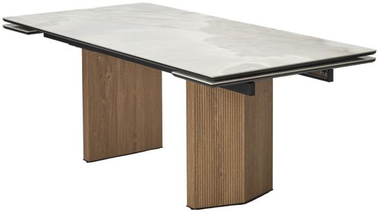 Стол МОЦАРТ 200 REX 769925, Бежевый мрамор, керамика / Дуб монтана