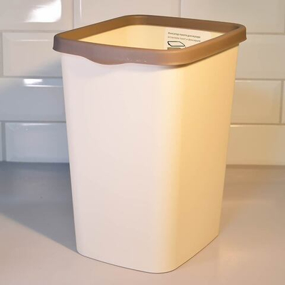 Ведро для мусора 9/10л с фиксатором "Tandem", слоновая кость/шоколад