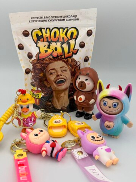 Кукурузные шарики в шоколаде "CHOKOBALL" с подарком для девочек 60г х 24шт