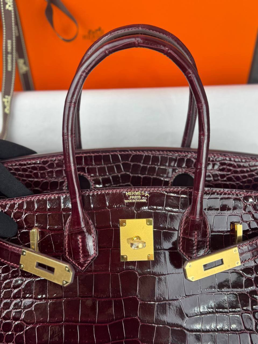 Сумка Hermes из кожи крокодила