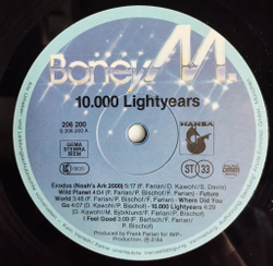 Винтажная виниловая пластинка LP Boney M Ten Thousand Lightyears (Germany 1984) (Poster)