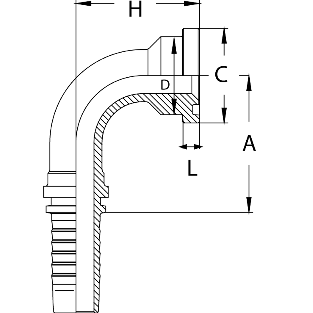 Фитинг DN 12 SFL 3/4 38.1 (90)