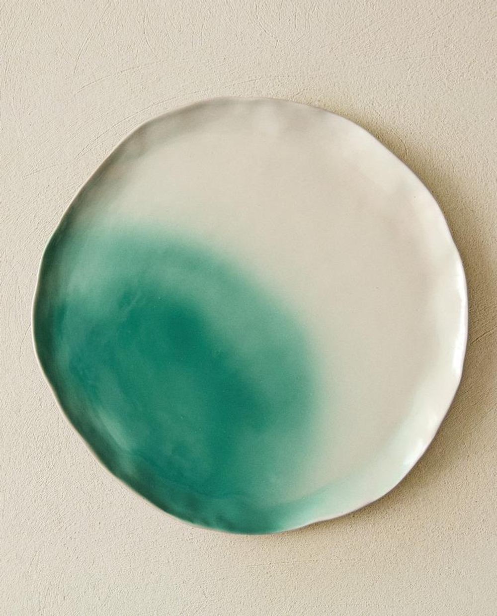 ZARA HOME ТАРЕЛКА ИЗ КЕРАМИКИ С УЗОРОМ, ЗЕЛЕНЫЙ