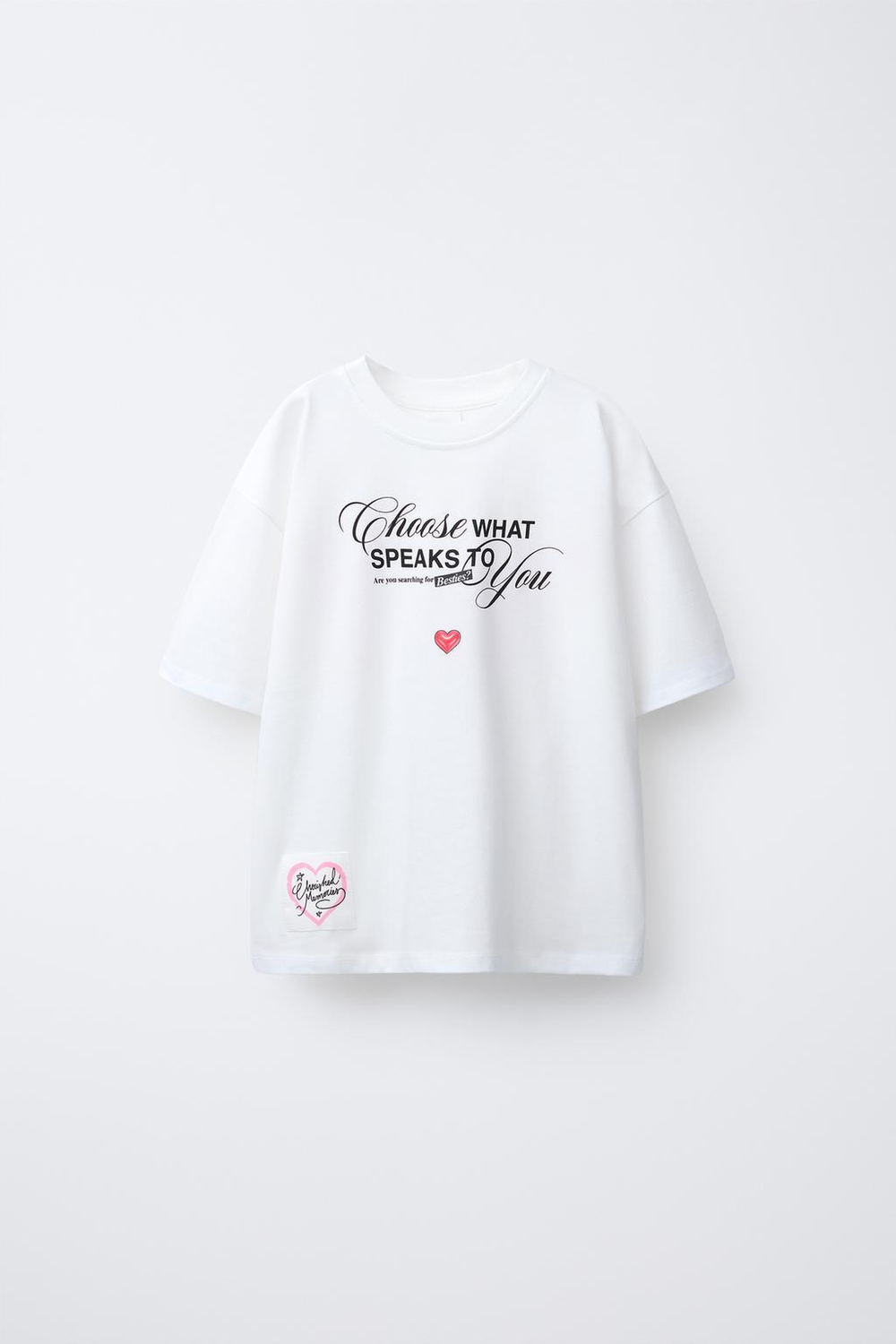 ZARA ФУТБОЛКА HEAVY WEIGHT С НАДПИСЬЮ, ЭКРЮ