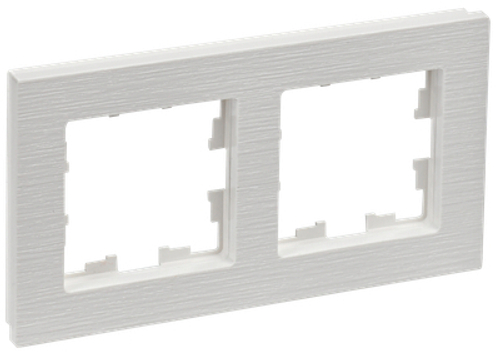 BRITE Рамка 2-местная РУ-2-Бр белый рифленый IEK