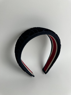 Ободок Christian Dior Navy Blue Velvet