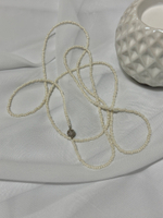 Нить-трансформер из микрожемчуга 125 см на серебряной магнитной застежке