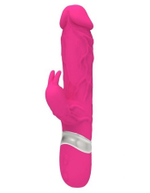 Розовый реалистичный вибратор-кролик - 23 см. (Цвет: розовый)