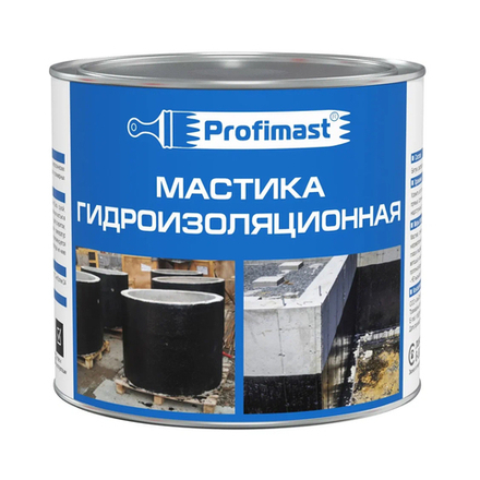 Мастика битумная Profimast, гидроизоляционная, черная, 1,8 кг