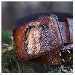 Кожаный ремень «Лев»