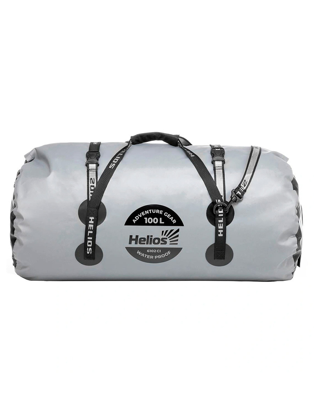 Гермобаул Helios 100 л (ПВХ, серый/черный) (HS-GB-100-GB)