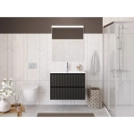 Тумба с раковиной BelBagno 90 UNO-900-2C-SO-GSO+BB-8099-90 темно-серая матовая