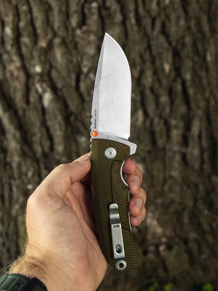 Нож SOG, 14-06-01-43 Tellus FLK Olive Drab