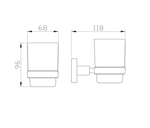 Стакан для зубных щеток с держателем WONZON & WOGHAND EASY, Хром (WW-8121)