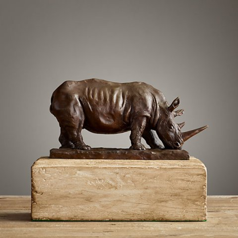 Статуэтка Носорог Миниатюра Бронза от Restoration Hardware США