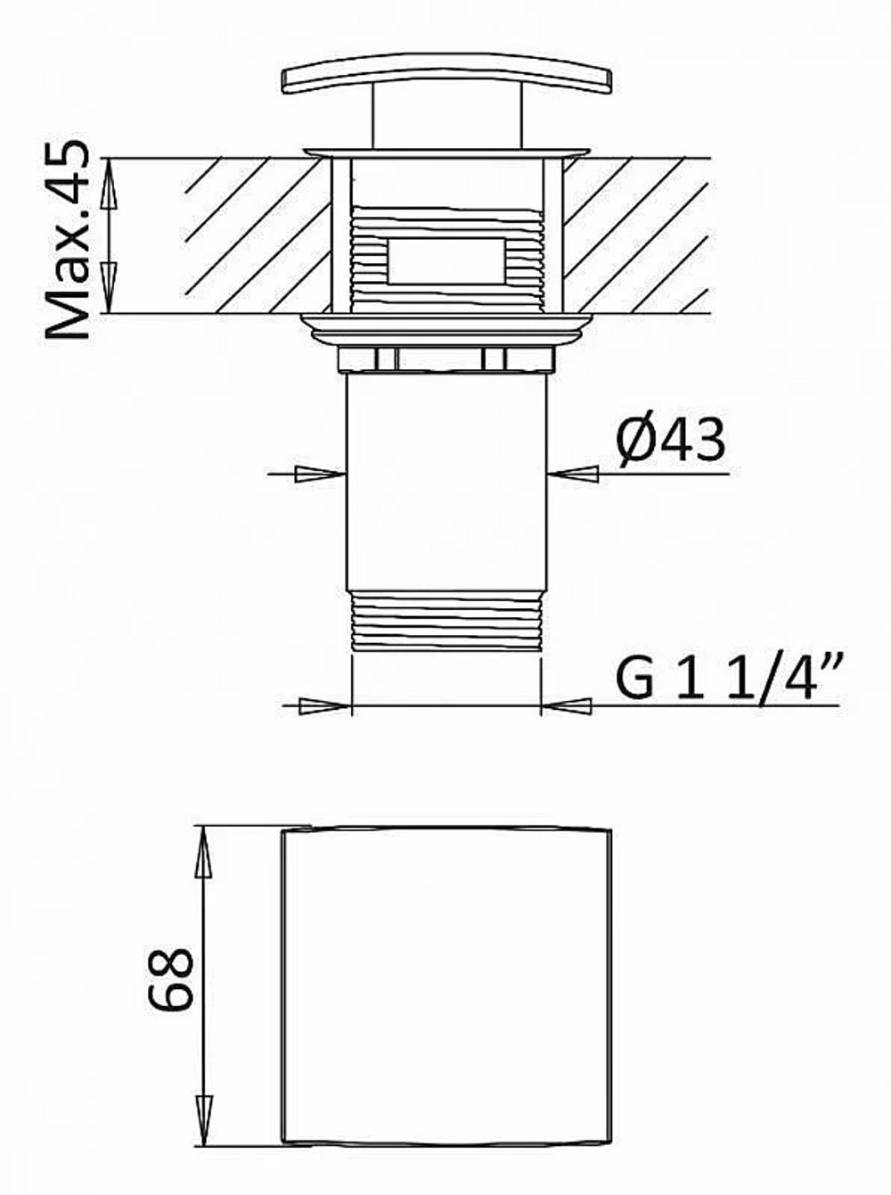 Смеситель для раковины Cezares PORTA-BLI2-NOP чёрный матовый