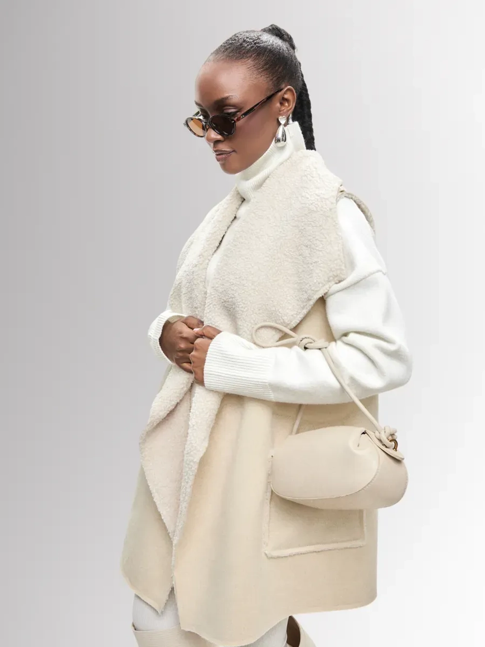 Жилет меховой барашек оверсайз oversize 