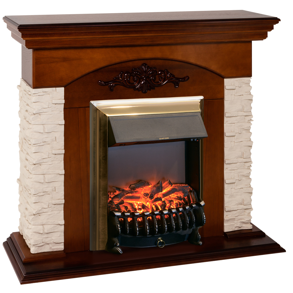 Каминокомплект Real Flame Neapolis NT с очагом Fobos Lux Brass
