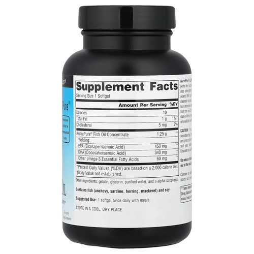 Source Naturals, Arctic Pure®, омега-3 рыбий жир, повышенная эффективность, 850 мг, 60 капсул