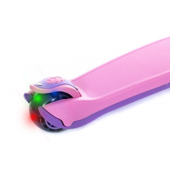 Самокат-беговел 3 в 1 Scooter Micar Transformer складной со светящимися колесами, сиденьем и родительской ручкой розовый