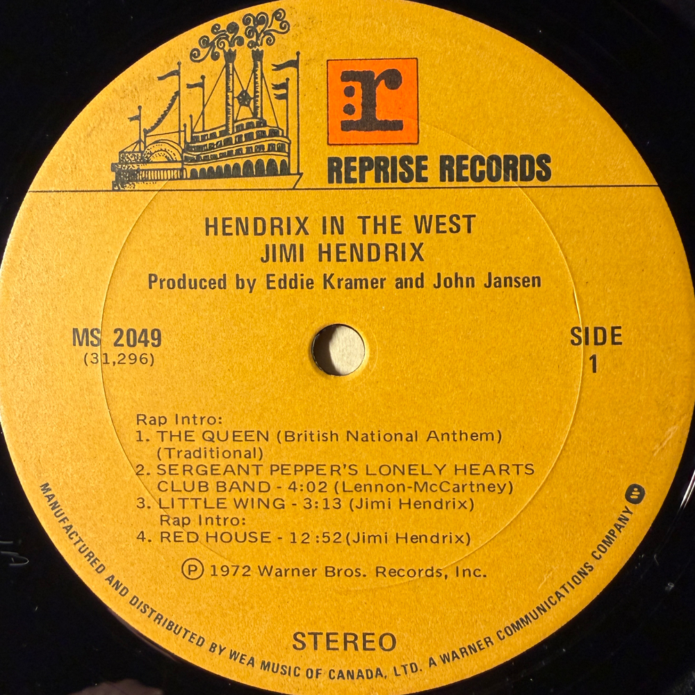 Jimi Hendrix – Hendrix In The West (Канада) Т