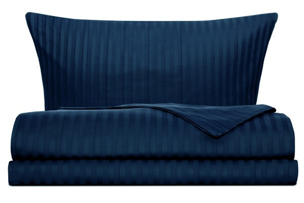 КПБ Stripe Sateen синий