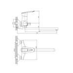 Смеситель для ванны и раковины 40к HB2207 HAIBA див корп L-нос