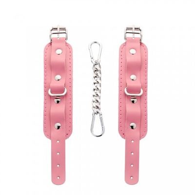 Наручники скругленные розовые, серебро