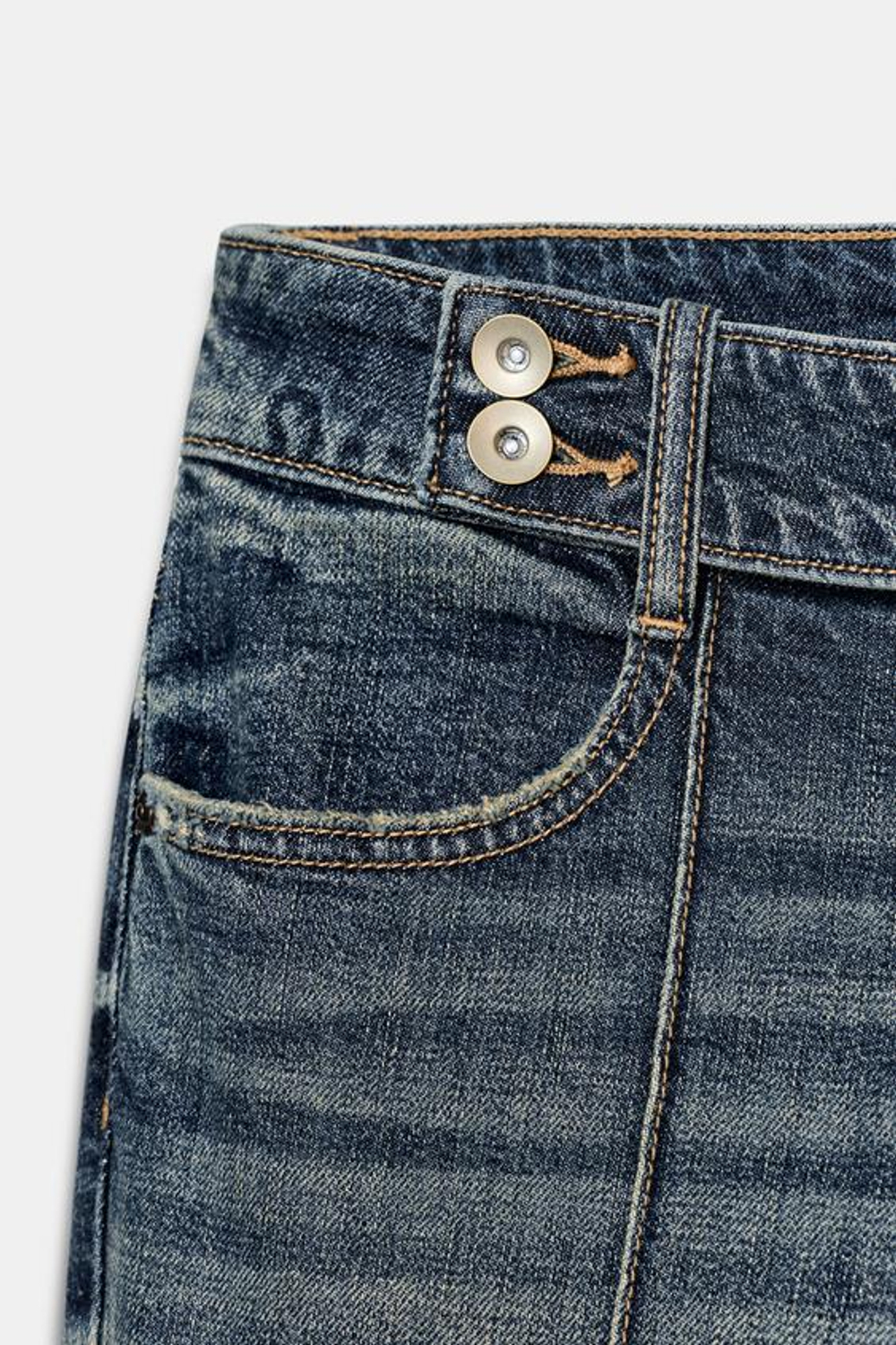 ZARA ДЖИНСЫ TRF BOOTCUT С НИЗКОЙ ПОСАДКОЙ, СИНИЙ