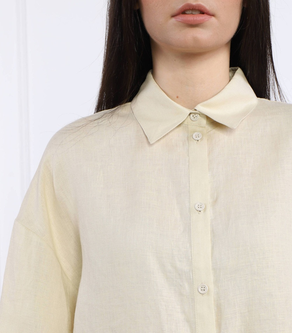 Льняная рубашка ANGORA Max Mara Leisure - бежевый(311103366)