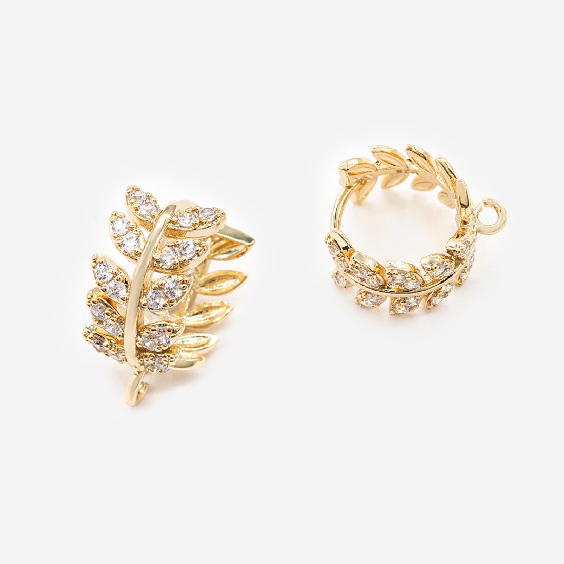 Швензы "Caesar" 15,5*8мм, фианиты, позолота