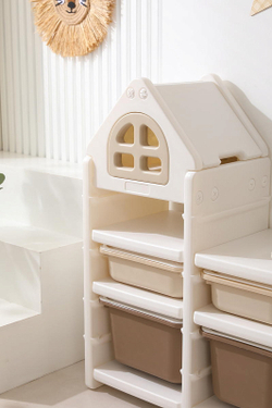 Стеллаж для игрушек UNIX Kids 12 ящиков Camel