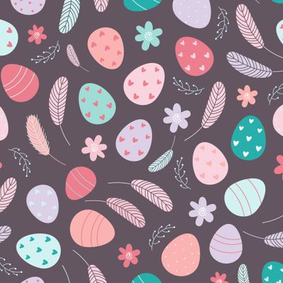 Пасхальный паттерн с яйцами на темном фоне