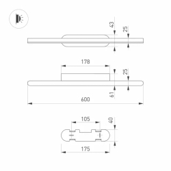 Светильник SP-TENERO-S600x45-13W Day4000 (WH, 120 deg, 230V) (Arlight, IP54 Металл, 3 года) 035321