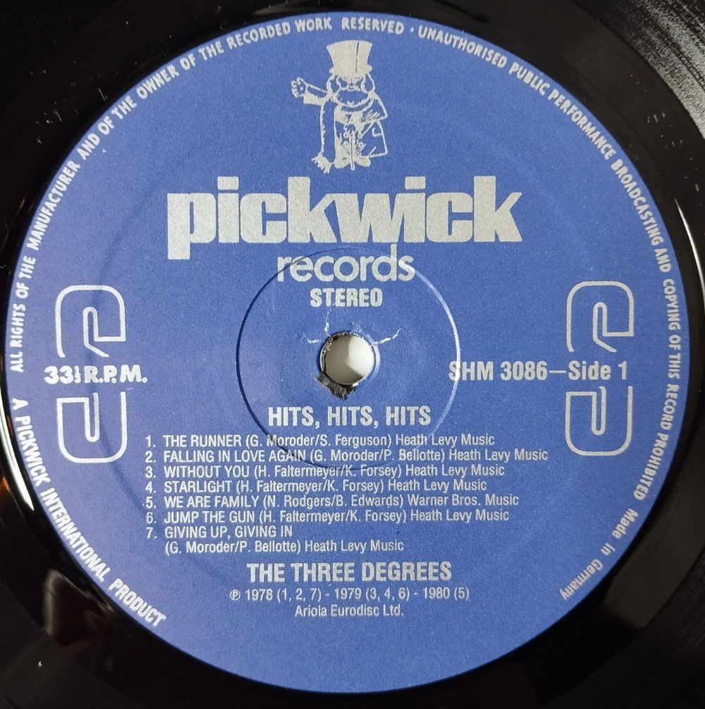 Винтажная виниловая пластинка LP The Three Degrees Hits (Germany 1981)