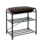 Подставка для обуви 2-х полочная 45 "Альфа 13" с сиденьем с ящиком черный