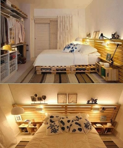 Кровать стилизованная под поддоны КР24