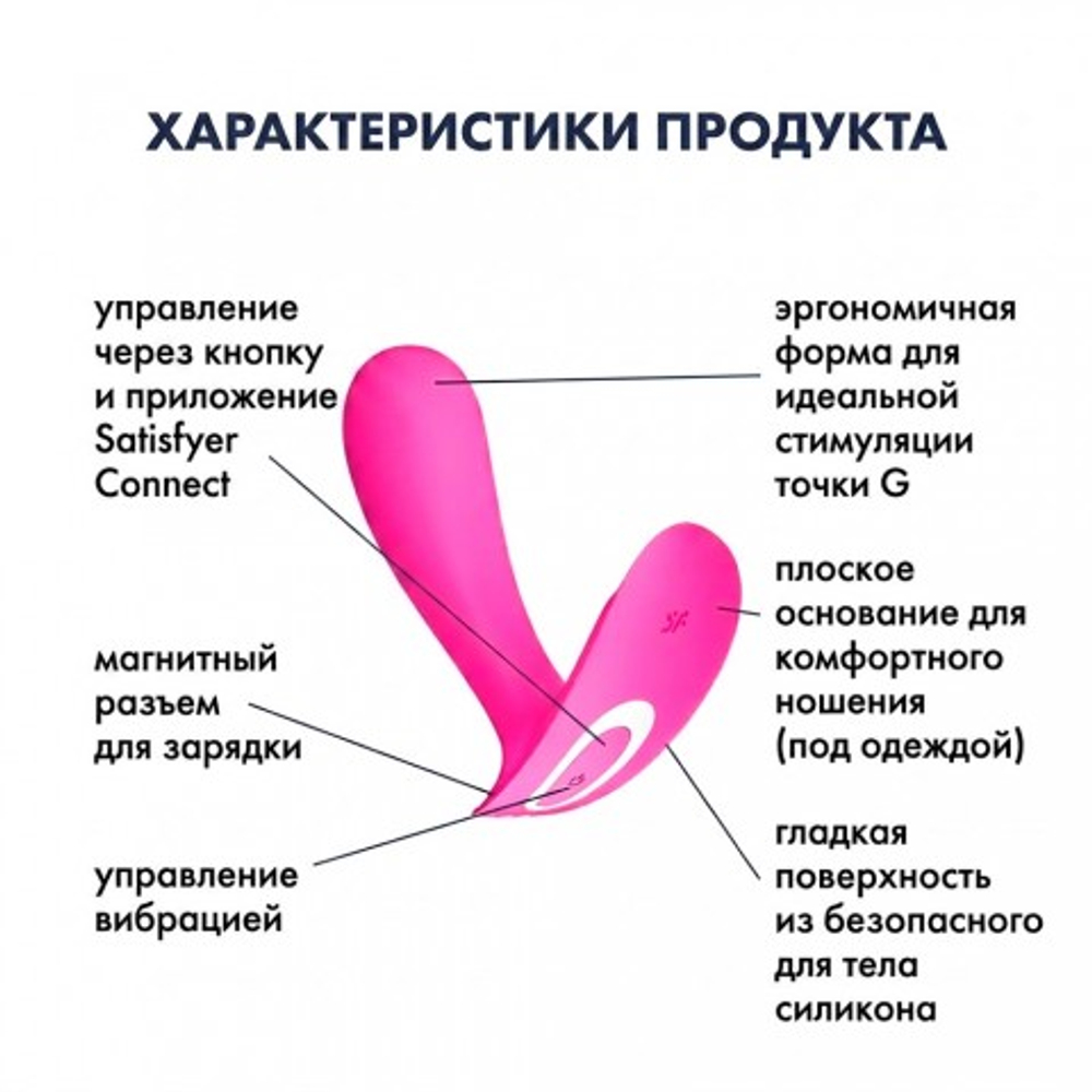 Вибратор для точки Satisfyer G Top Secret Connect App розовый