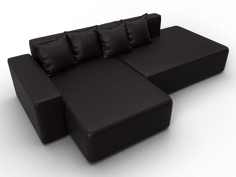 Диван угловой Лига-079 угол левый ЭКОКОЖА GRIFON 12 коричневый