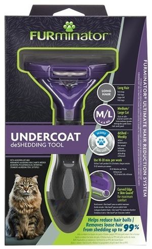 Фурминатор для кошек больших длинношерстных пород, FURminator Cat Undercoat M/L Long Hair 12 YA