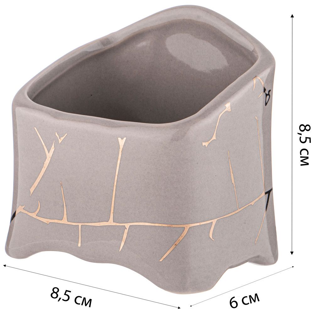 ПОДСТАВКА ПОД ЧАЙНЫЕ ПАКЕТИКИ КОЛЛЕКЦИЯ "ЗОЛОТОЙ МРАМОР" 8,7*6,1*7,9СМ