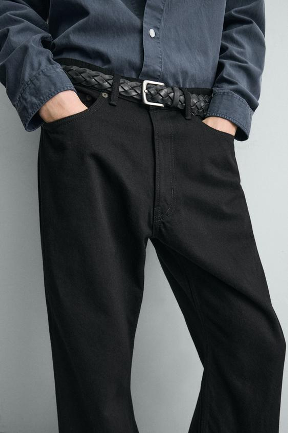 ZARA ДЖИНСЫ СВОБОДНОГО КРОЯ, ЧЕРНЫЙ