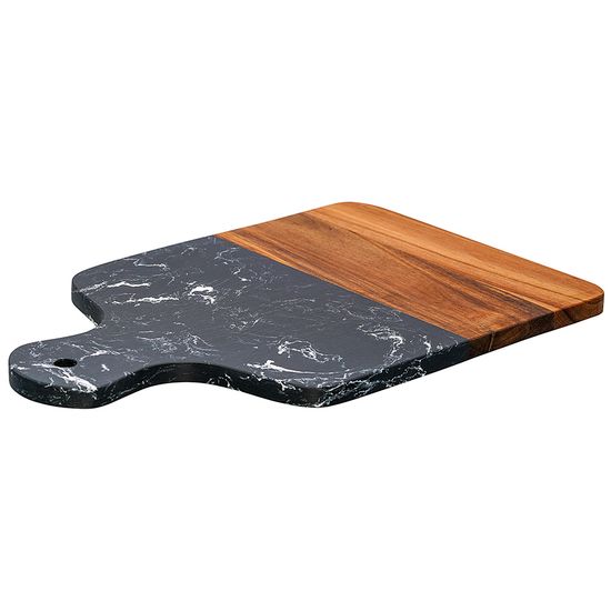 Доска сервировочная marm, 21,5х33,5 см, черный мрамор/акация